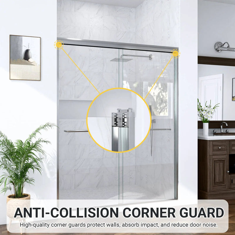 Semi-Frameless Double Sliding Shower Door by HouseOfZazla