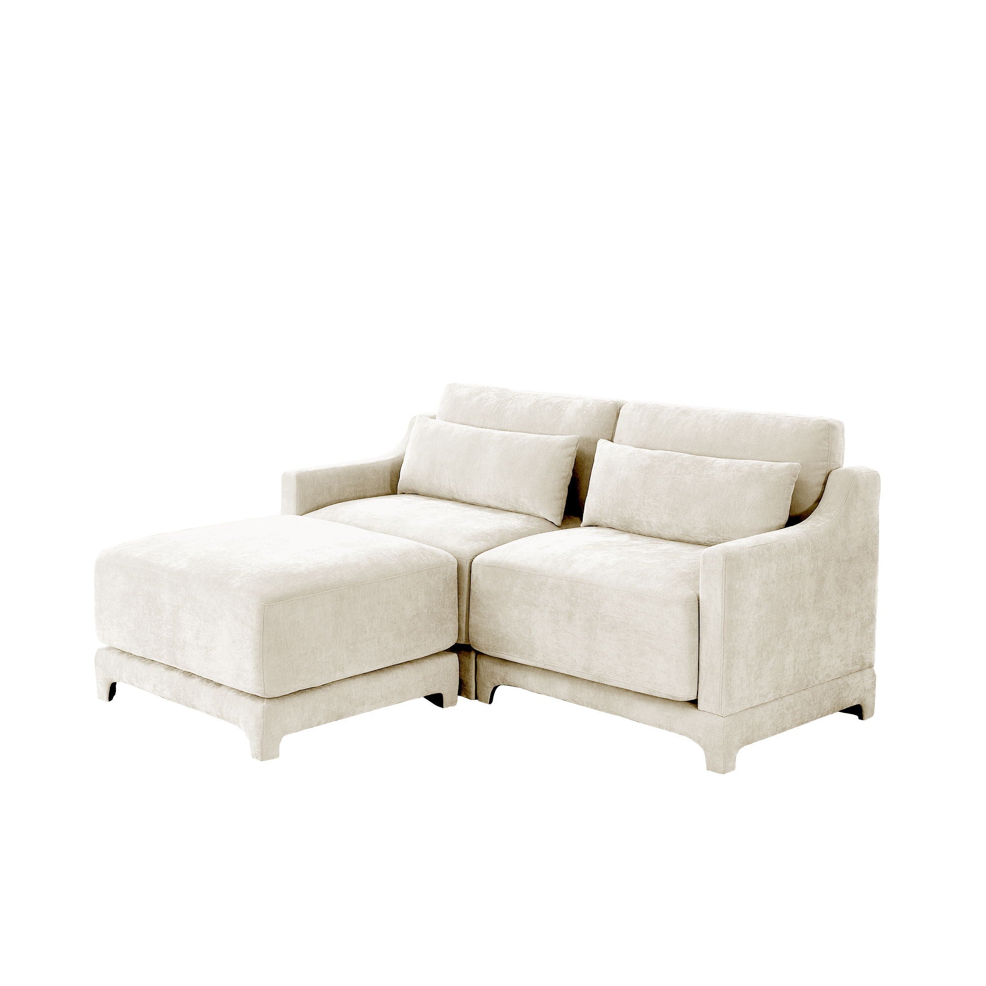 Stylish Sofa With Ottoman And Lumbar Pillows, Ergonomic Design by HouseOfZazla