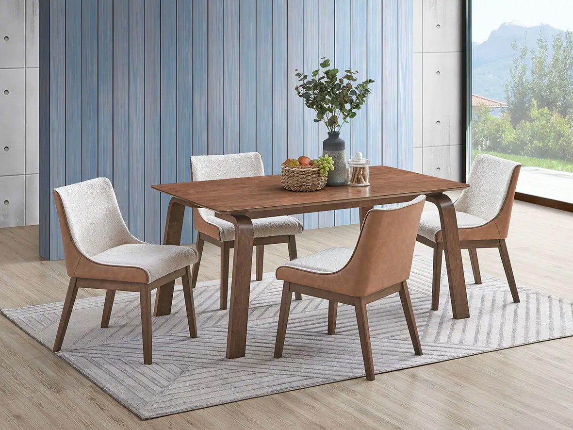 Ginny - 5 Piece With Side Chairs Dining Room Set - Walnut by Unique Piece Furniture