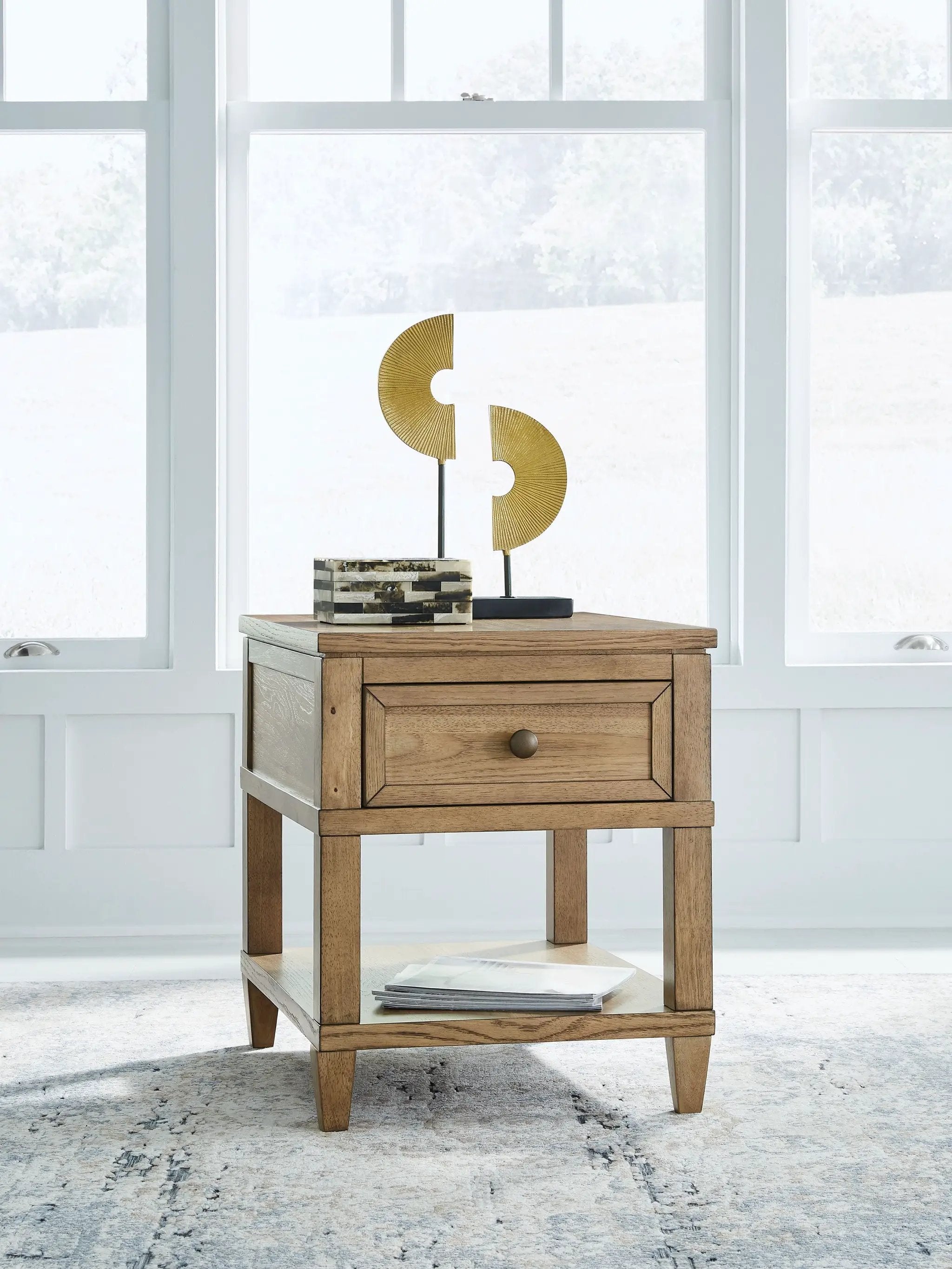 Sharlance - Rectangular End Table - Light Brown by Unique Piece Furniture