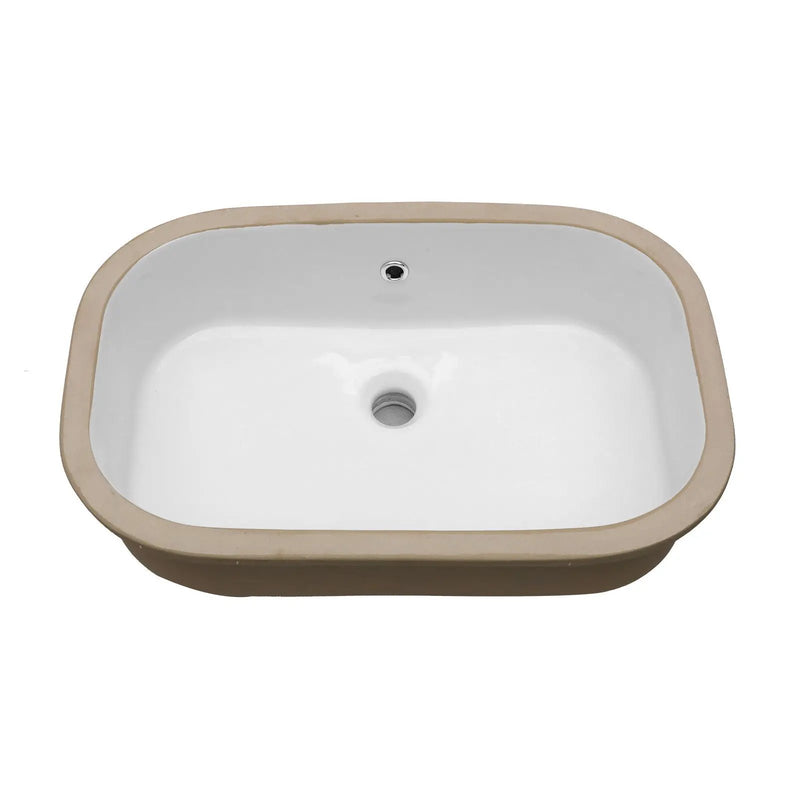 Undermount Bathroom Sink 22" X 15.25" With Overflow Sleek, High Temperature Fired, Stain Resistant, Smooth Polished Surface - White by HouseOfZazla