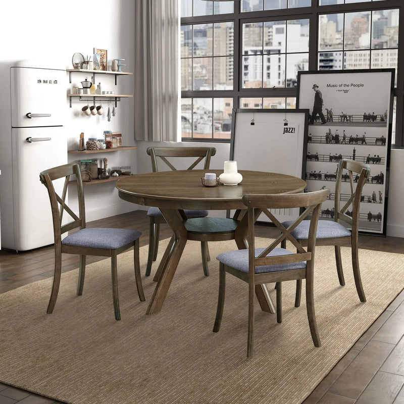 47.24'' Round Rubber Wood Dining Table by HouseOfZazla