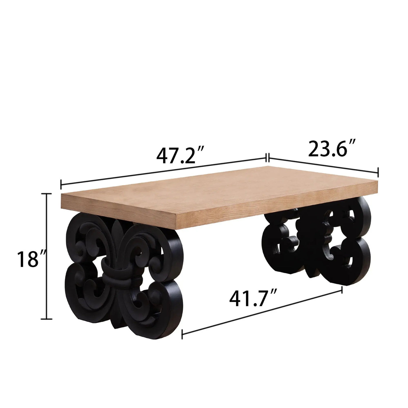 Ornate Scroll Base Coffee Table by HouseOfZazla