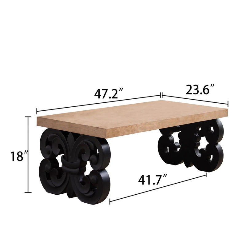 Ornate Scroll Base Coffee Table by Unique Piece Furniture