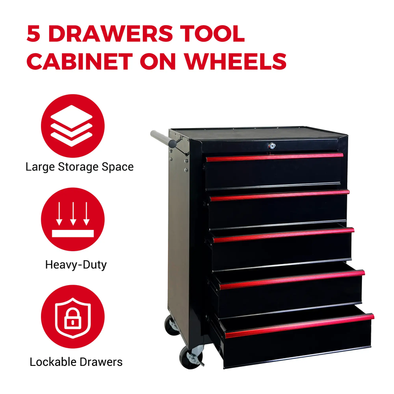 Rolling Metal Tool Chest With 5 Drawers by HouseOfZazla