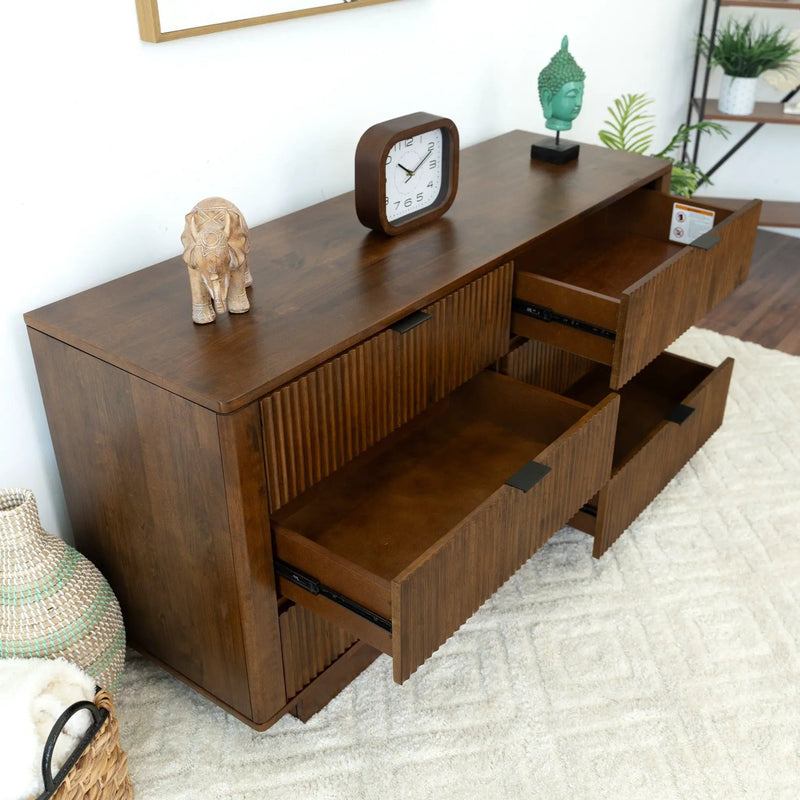 Lola - Dresser With 6 Drawers - Dark Brown by HouseOfZazla