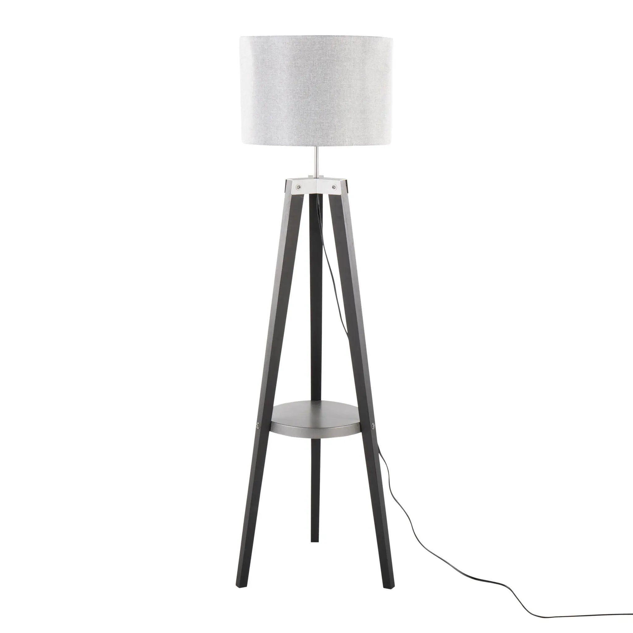 Compass - Mid Century Modern Floor Lamp With Shelf by HouseOfZazla