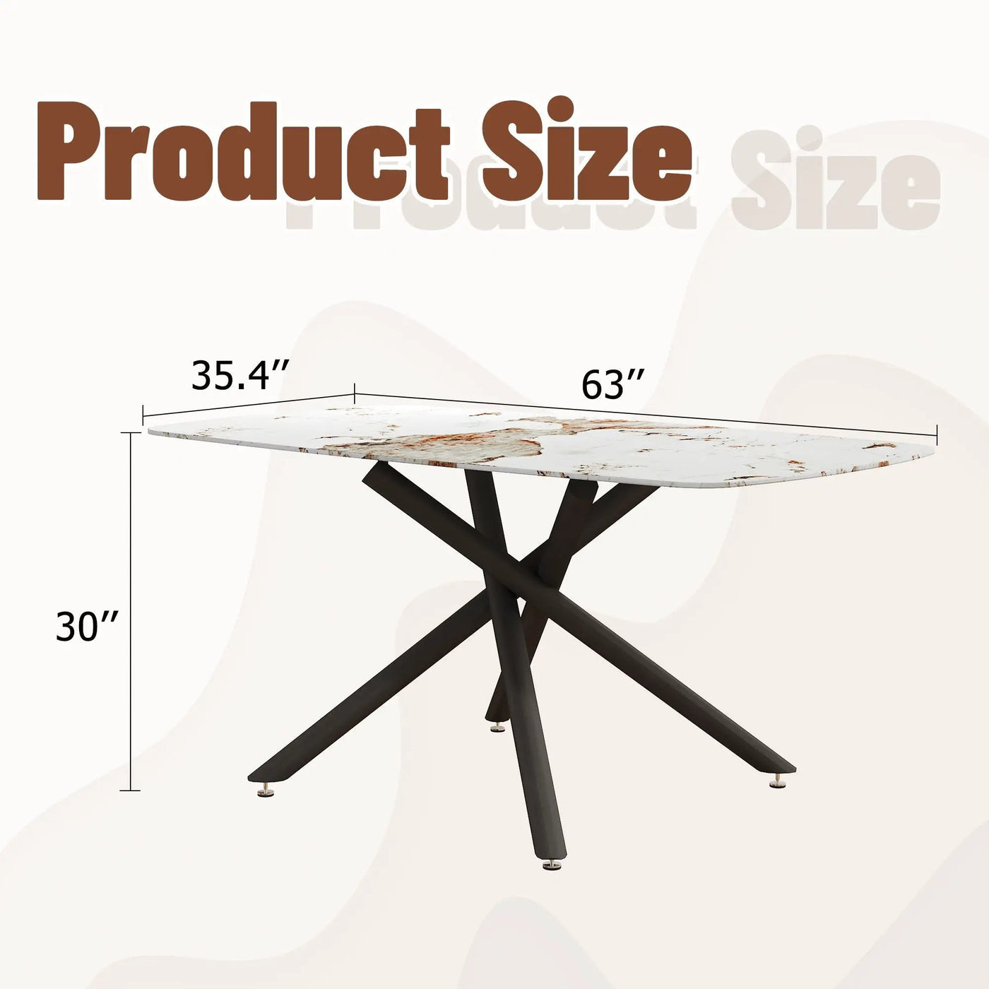 Luxurious Marble Patterned Dining Table With Metal Fork Legs by HouseOfZazla