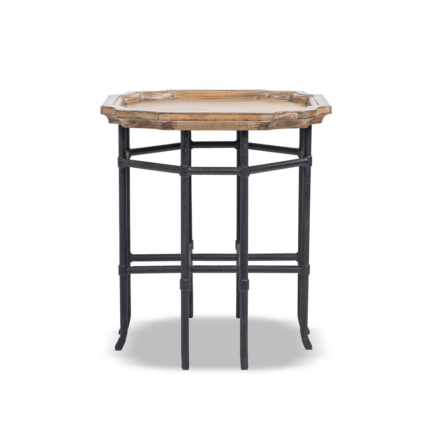 Foundry 24" Square Reclaimed Pine Wood & Iron Side Table Antique by HouseOfZazla