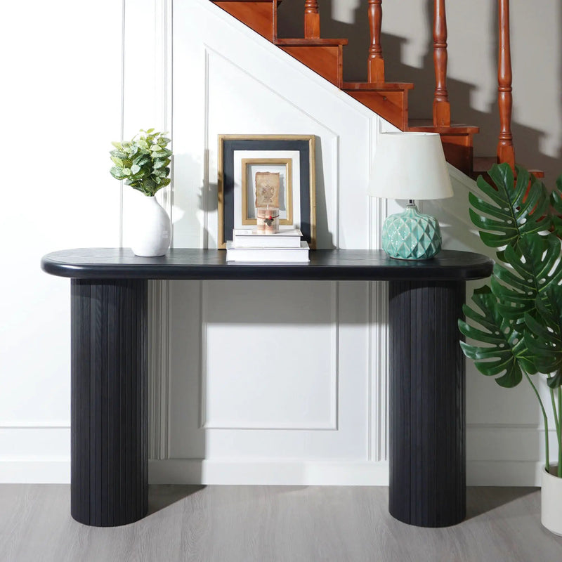 Fluted Cylinder Console Table - Black by Unique Piece Furniture