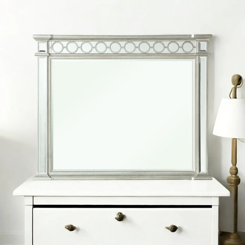 Varian - Mirrored Designed Mirror - Silver by HouseOfZazla