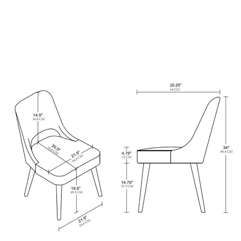 Dining Side Chair Upholstered Textured (Set of 2) - Navy by Unique Piece Furniture