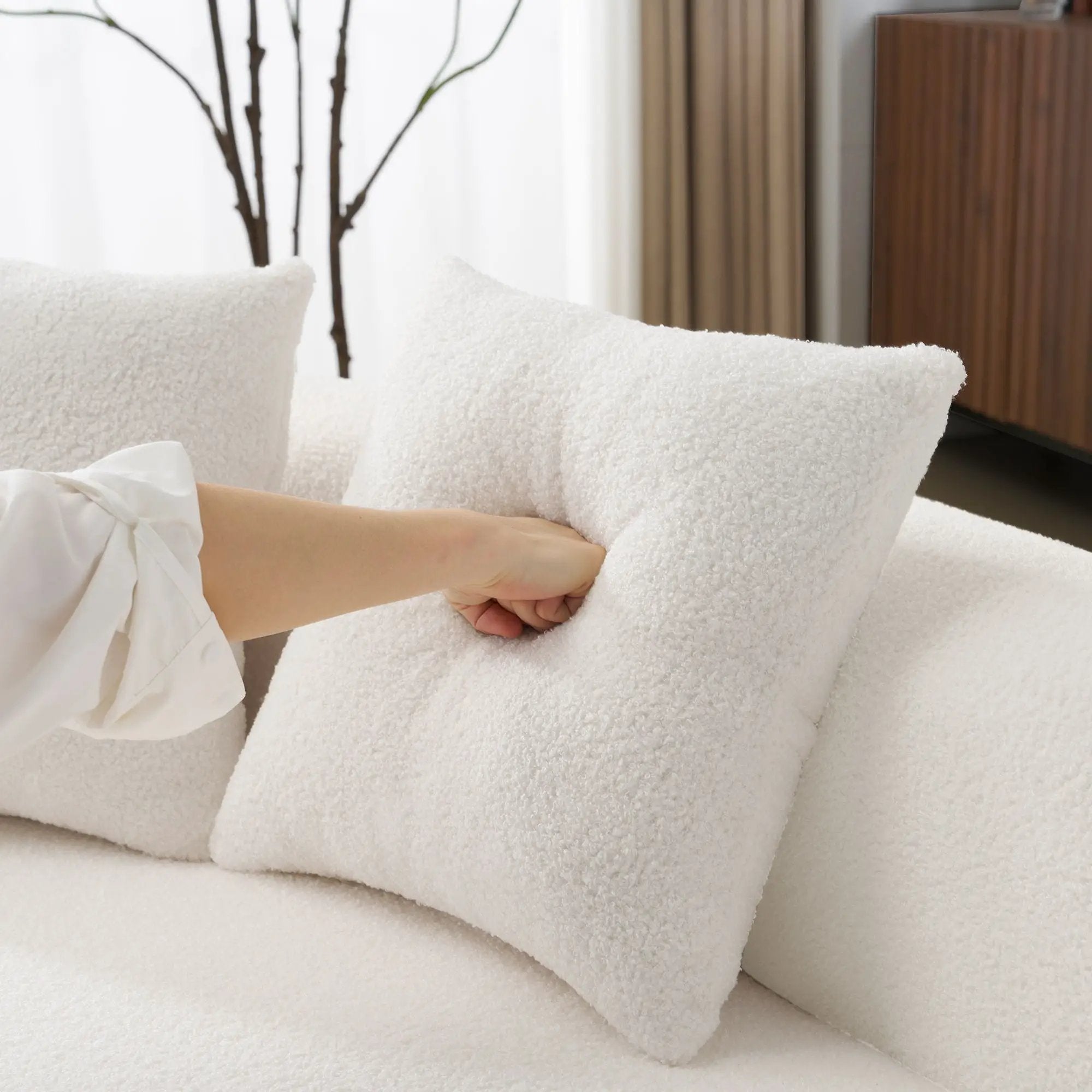 Curved 4 Seater Full Compression Sponge Sofa