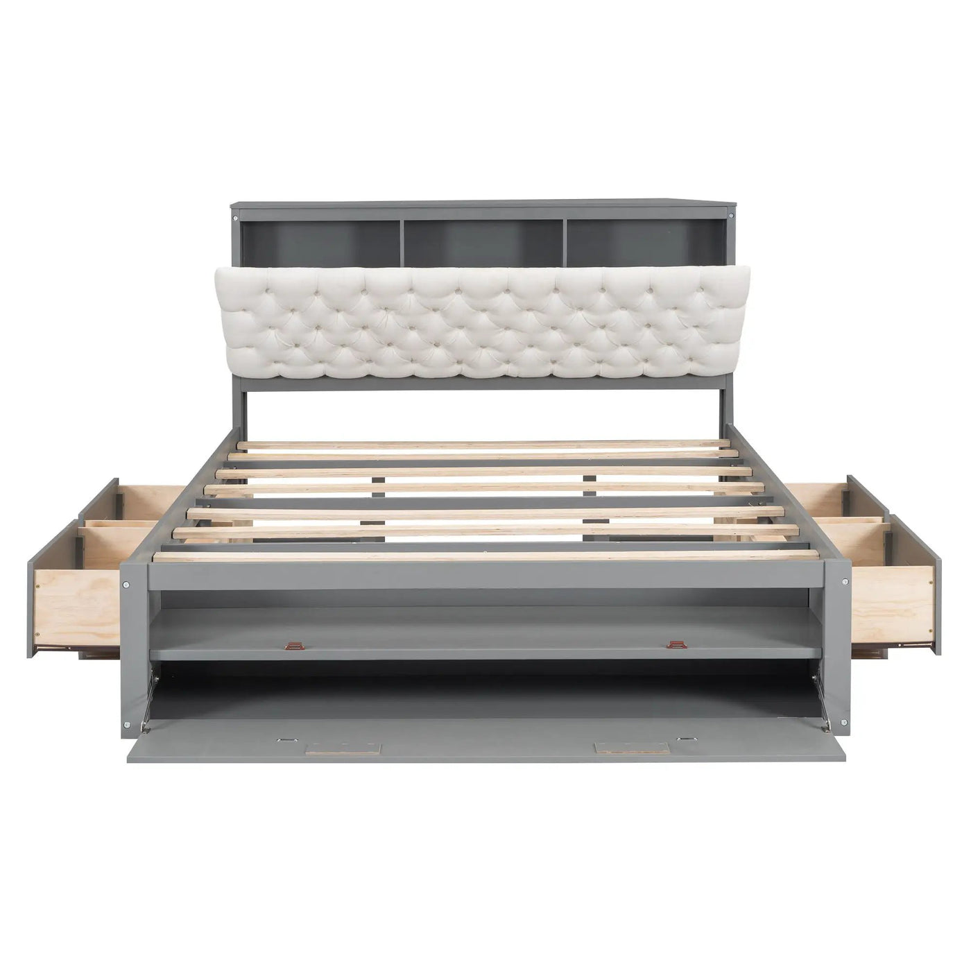 Platform Bed With Storage Headboard, Shoe Rack And 4 Drawers by HouseOfZazla