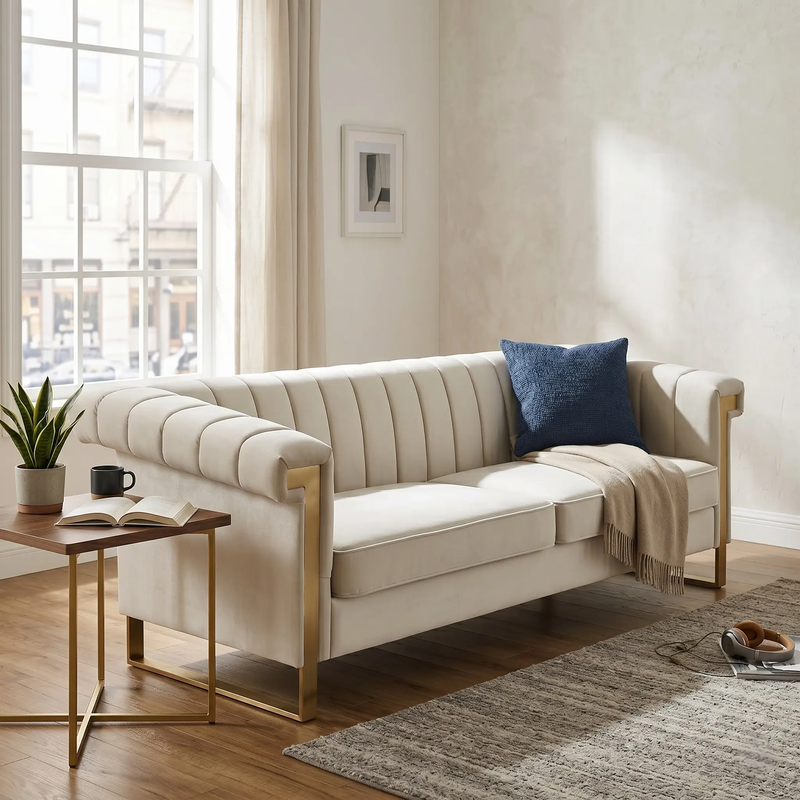 FX-P81-CW2 Modern Velvet Sofa by HouseOfZazla