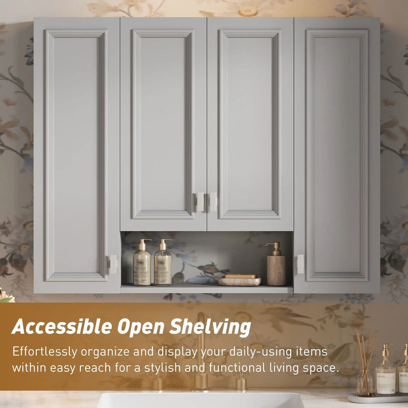 Wall Mounted Bathroom Cabinet With 5 Adjustable Shelves by HouseOfZazla