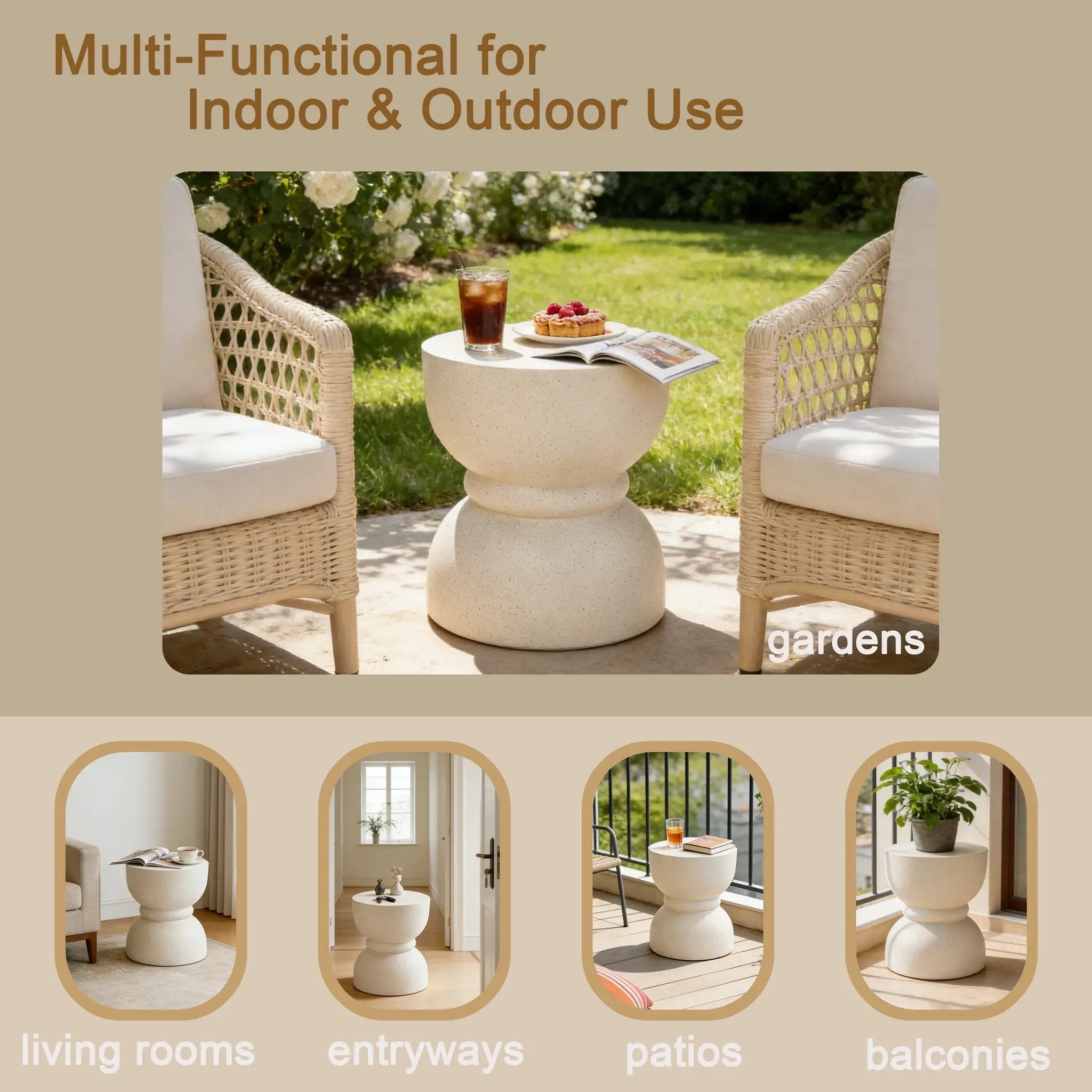 U_Style Outdoor Concrete Side Table by HouseOfZazla