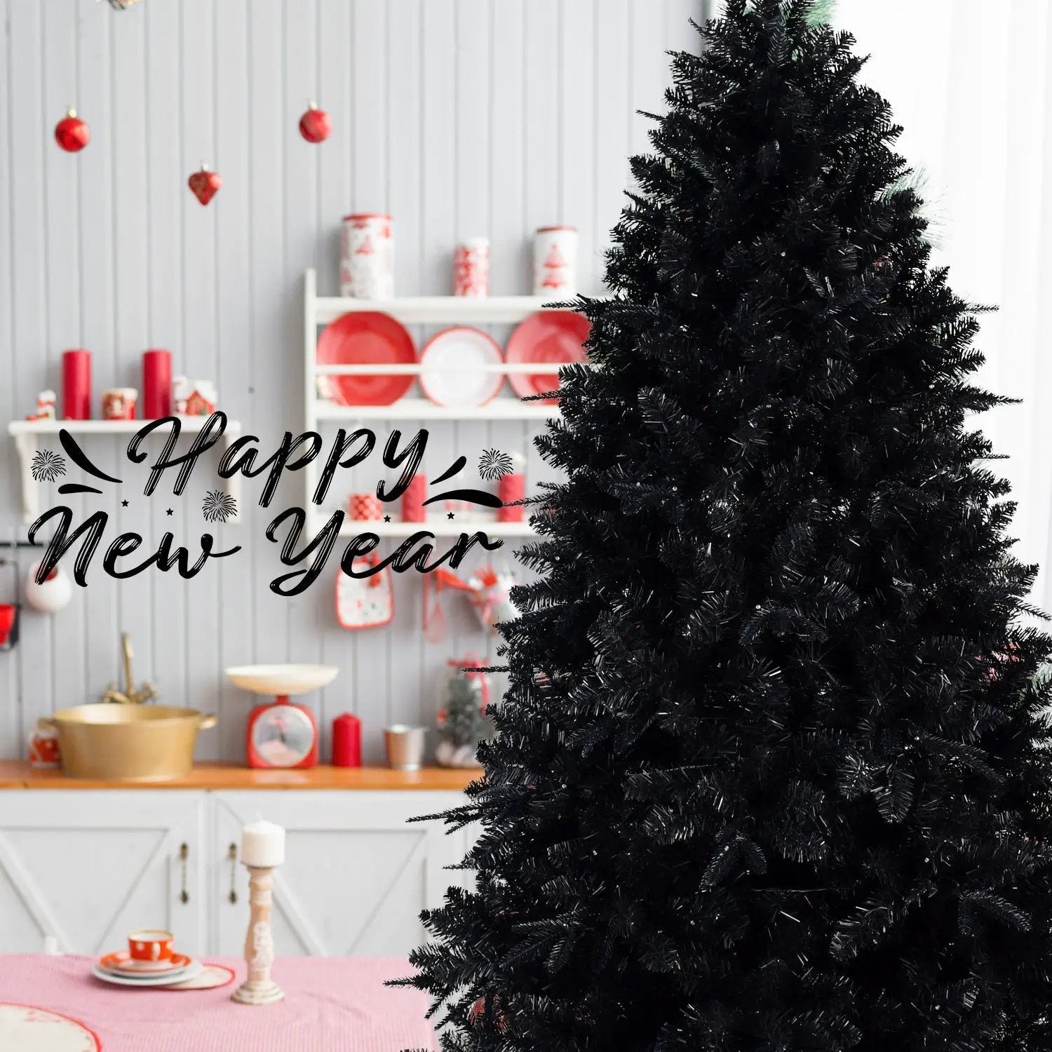 The 6-Foot Pre-Lit Black Christmas Tree by HouseOfZazla