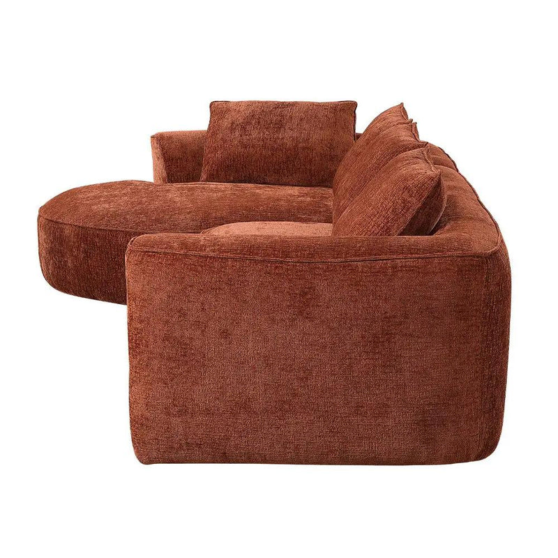 Aceso - Sectional Sofa With 4 Pillows - Rust Brown Chenille by Unique Piece Furniture