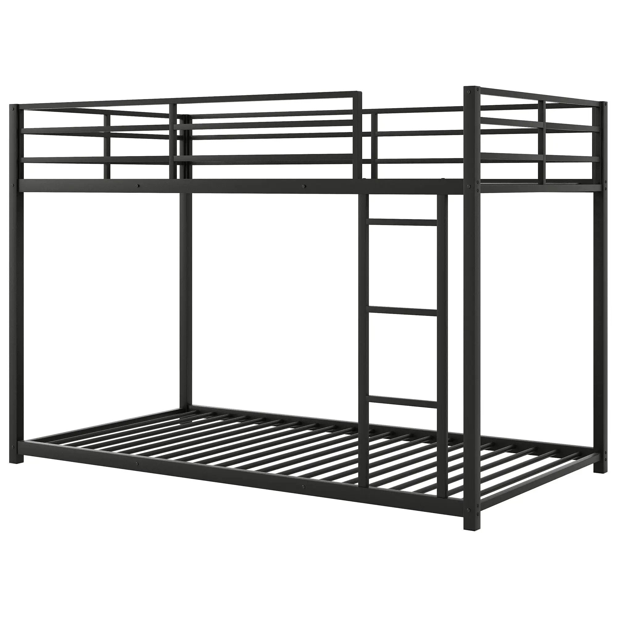 Metal Bunk Bed, Low Bunk Bed With Ladder by HouseOfZazla