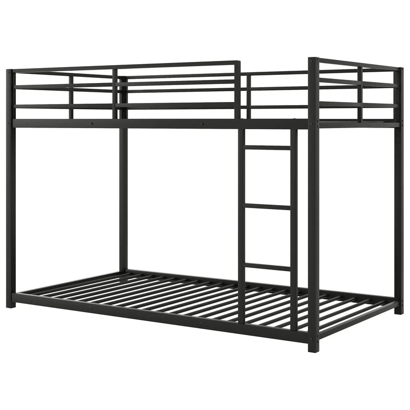 Metal Bunk Bed, Low Bunk Bed With Ladder by HouseOfZazla