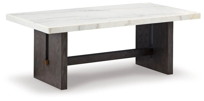 Burkhaus - Rectangular Cocktail Table - White / Dark Brown by Unique Piece Furniture