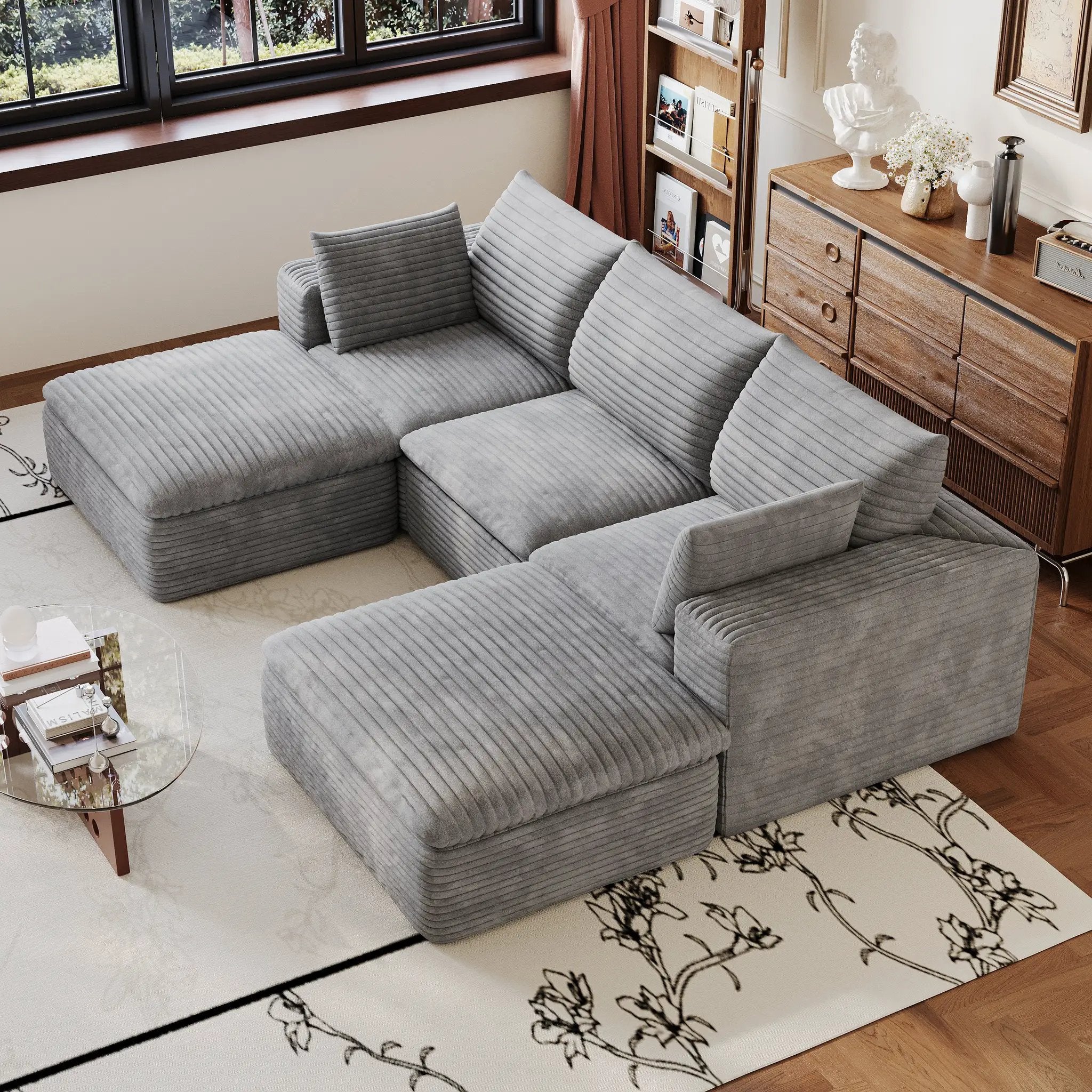 102" Cloud Sofa in Grey by HouseOfZazla