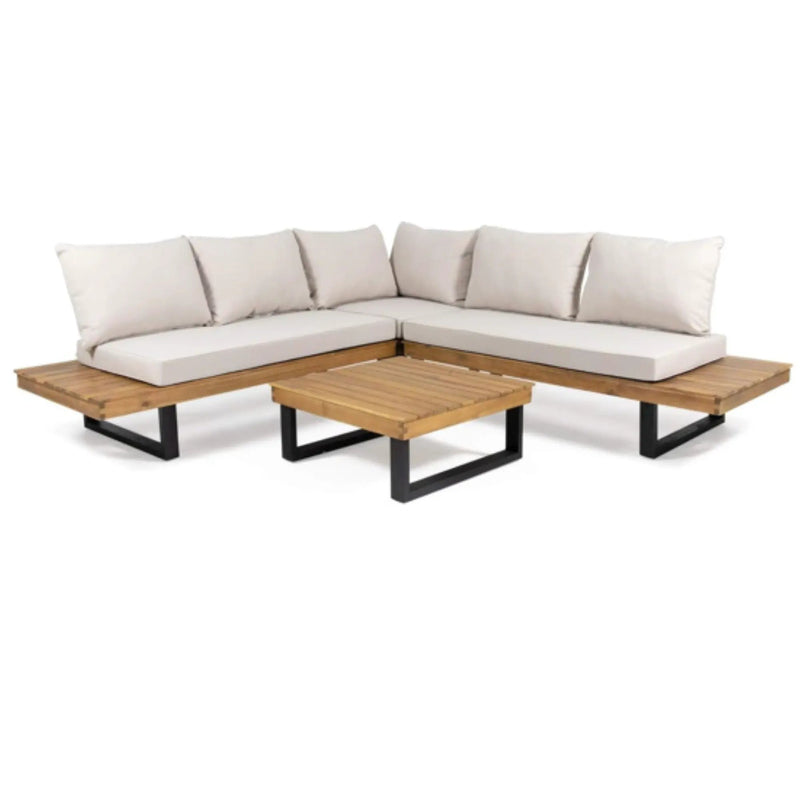 Sebastian Hand Crafted 4 Piece Sofa Set with Water Resistant Cushions by HouseOfZazla