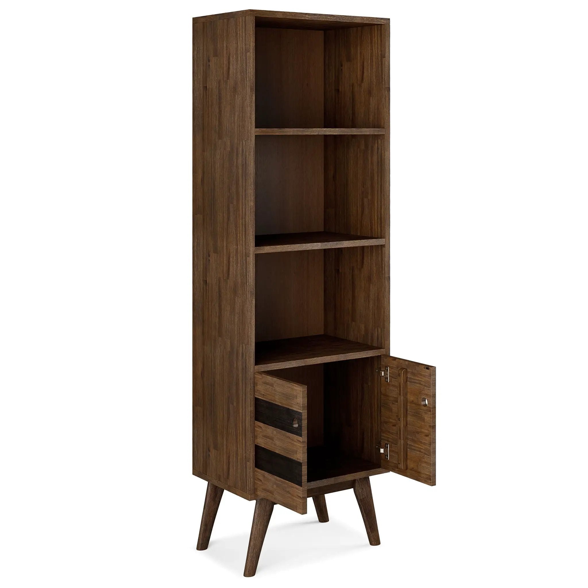 Clarkson - Bookcase With Storage - Rustic Natural Aged Brown by Unique Piece Furniture