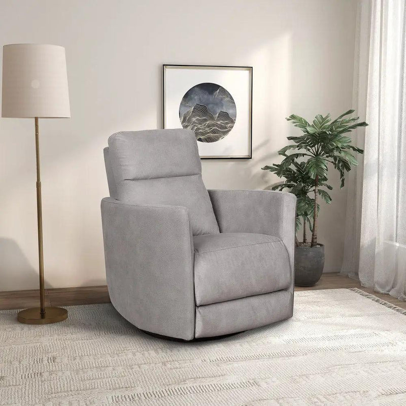 Lawson - Swivel Glider Suede Recliner Chair - Latte by HouseOfZazla