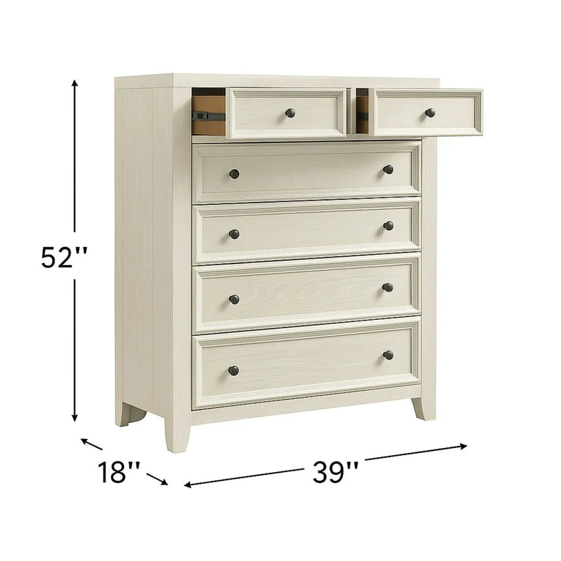 6 Drawer Chest With Knobs And Smooth Slides by HouseOfZazla