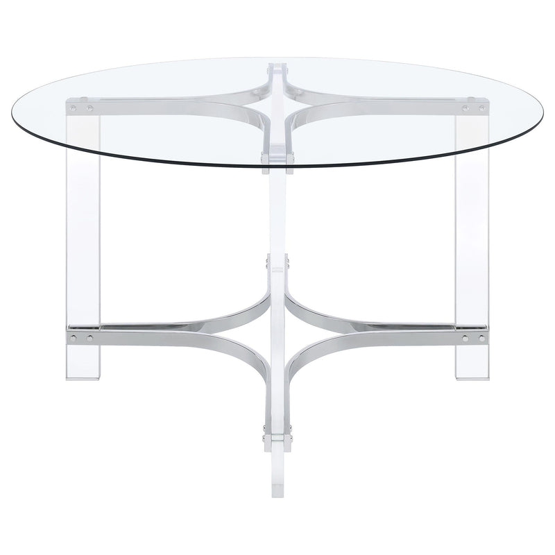Uptown - 5 Piece Round Dining Set - Chrome