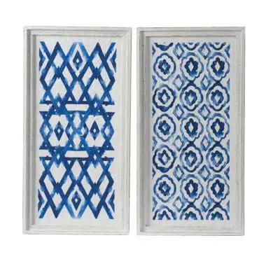 Hanging Sculptures, Modern Wall Art Decor (Set of 2) - White / Blue by Unique Piece Furniture