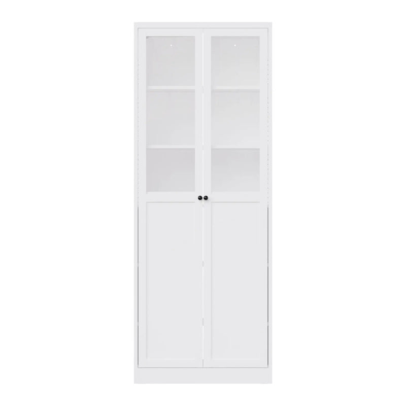 Tall Metal Kitchen Pantry Cabinet With Adjustable Shelves And Silent Magnetic Doors - White by HouseOfZazla