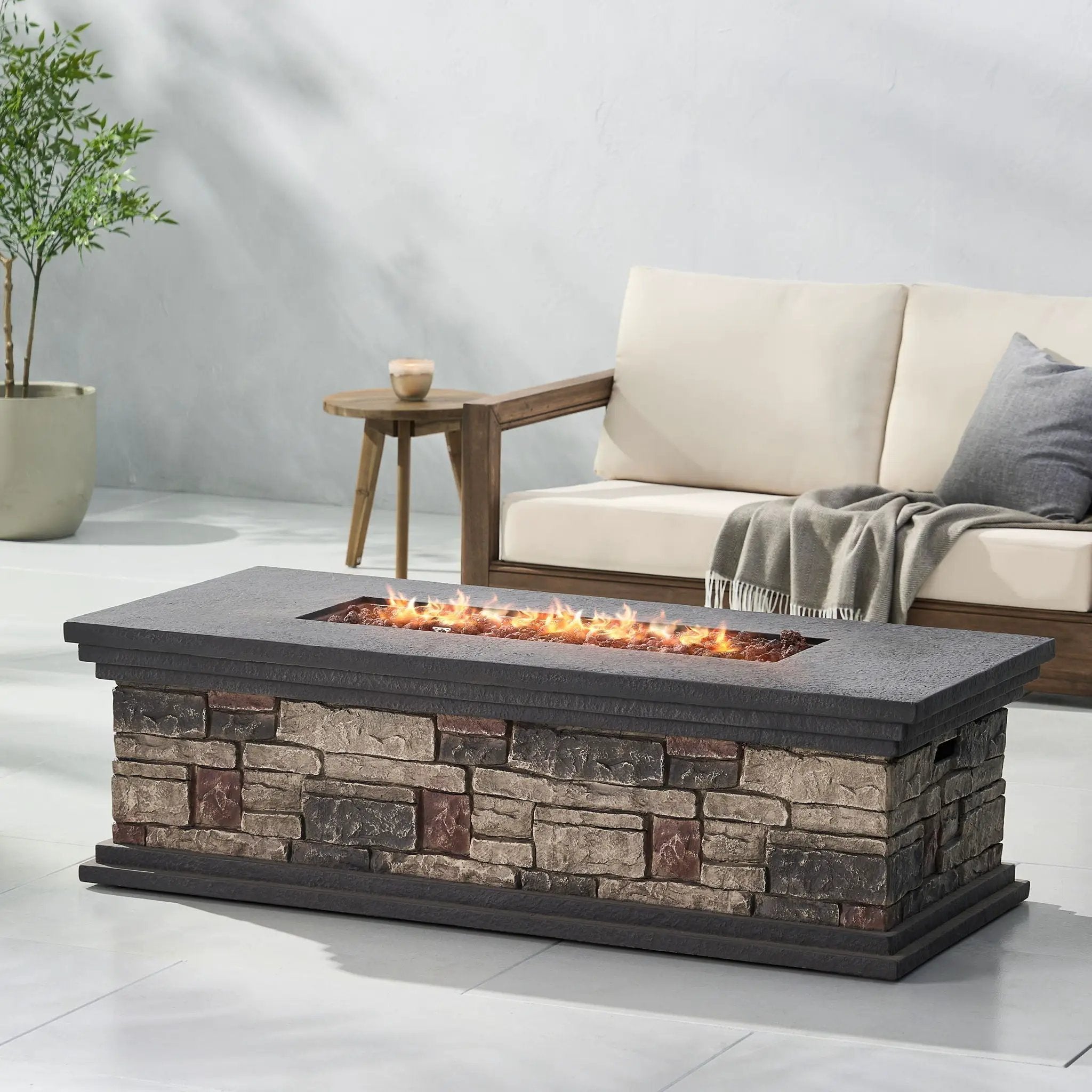 Fire Pit With Lightweight Concrete And Steel Frame by HouseOfZazla