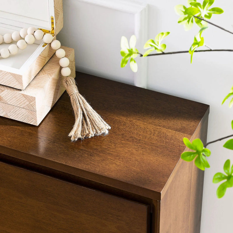 Sideboard, Buffet Cabinet With 2 Outlet Holes, Storage Cabinet For Entryway, Hallway, Living Room, Kitchen, Dining Room, Bedroom - Walnut by Unique Piece Furniture