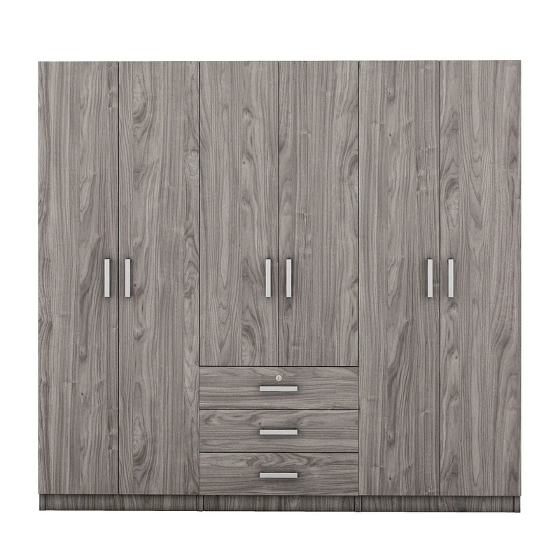 6 Doors Wardrobe Storage For Bedroom, With Big Drawers by HouseOfZazla