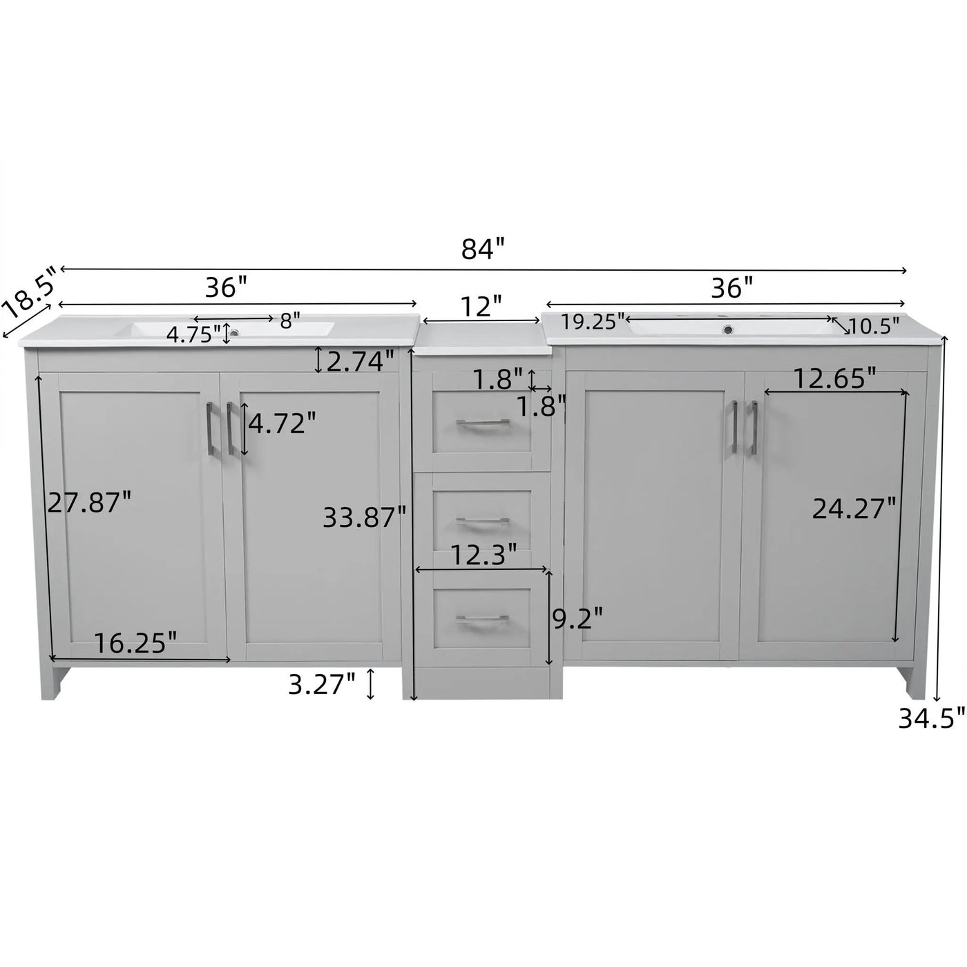 Double Sink Bathroom Vanity With Quartz Countertop by HouseOfZazla