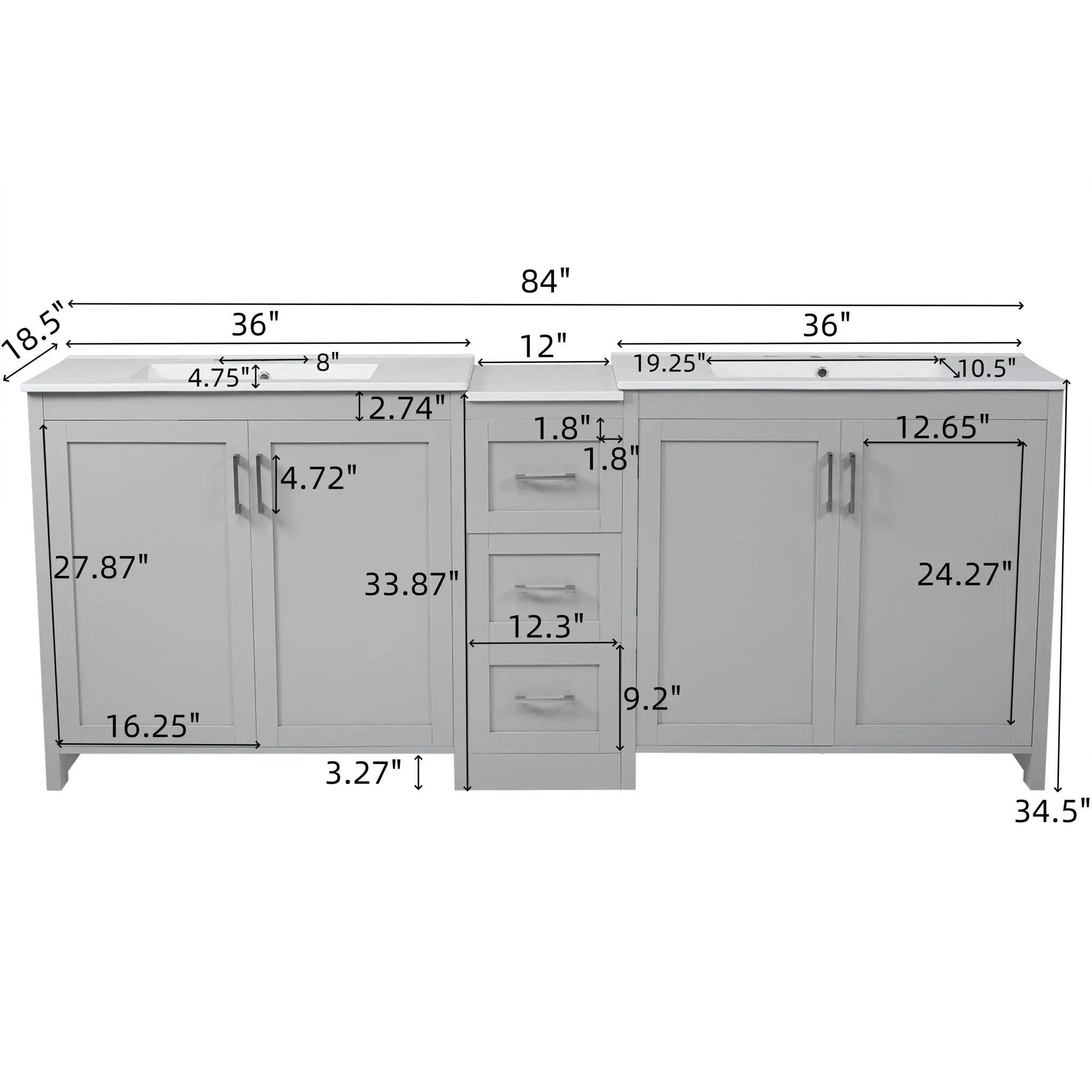 Double Sink Bathroom Vanity With Quartz Countertop by HouseOfZazla