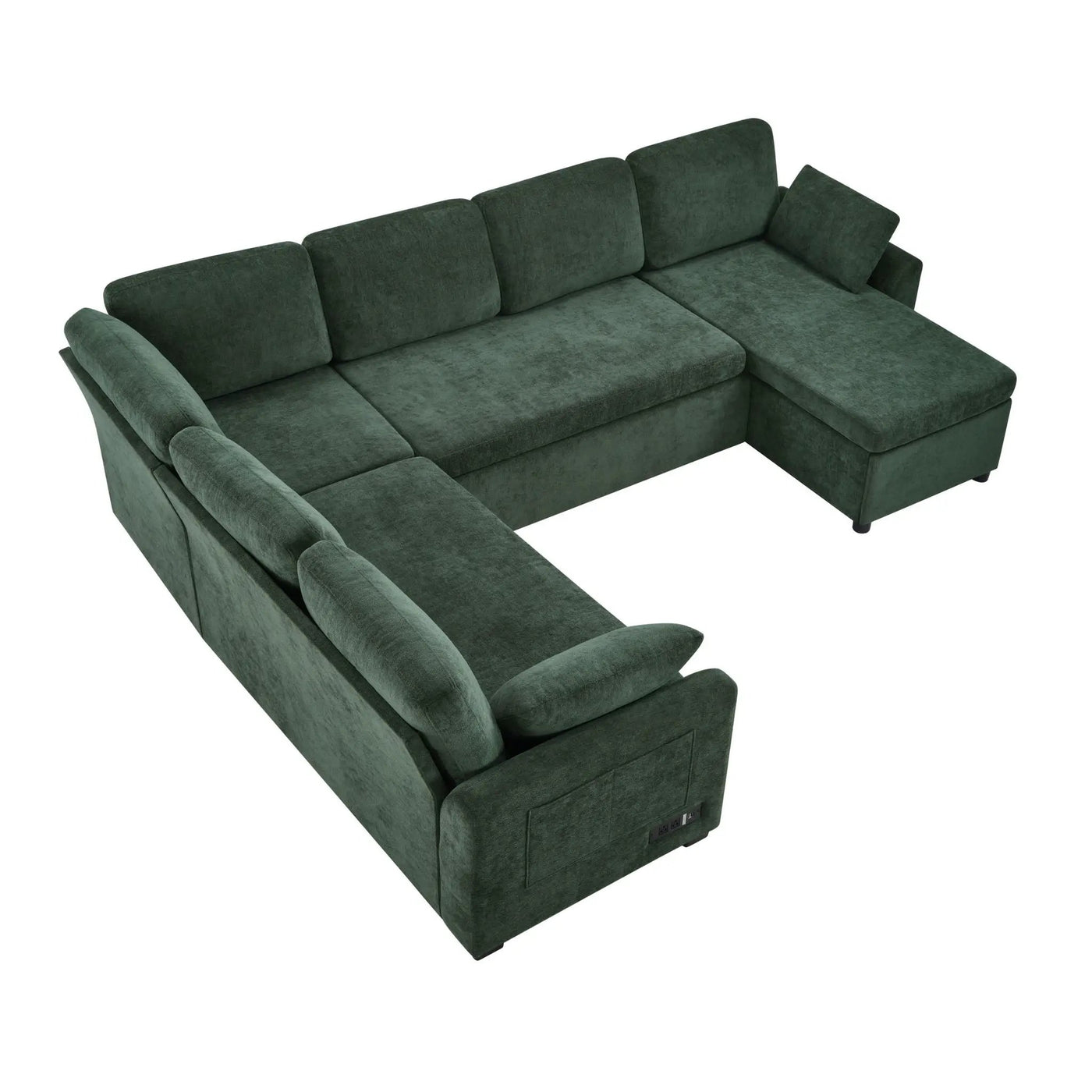 Convertible U-Shaped Sectional Sofa Bed With Reversible Chaise by HouseOfZazla