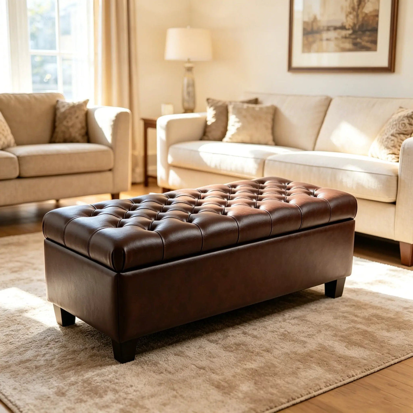 Storage Ottoman Bench With Safety Hinges by HouseOfZazla