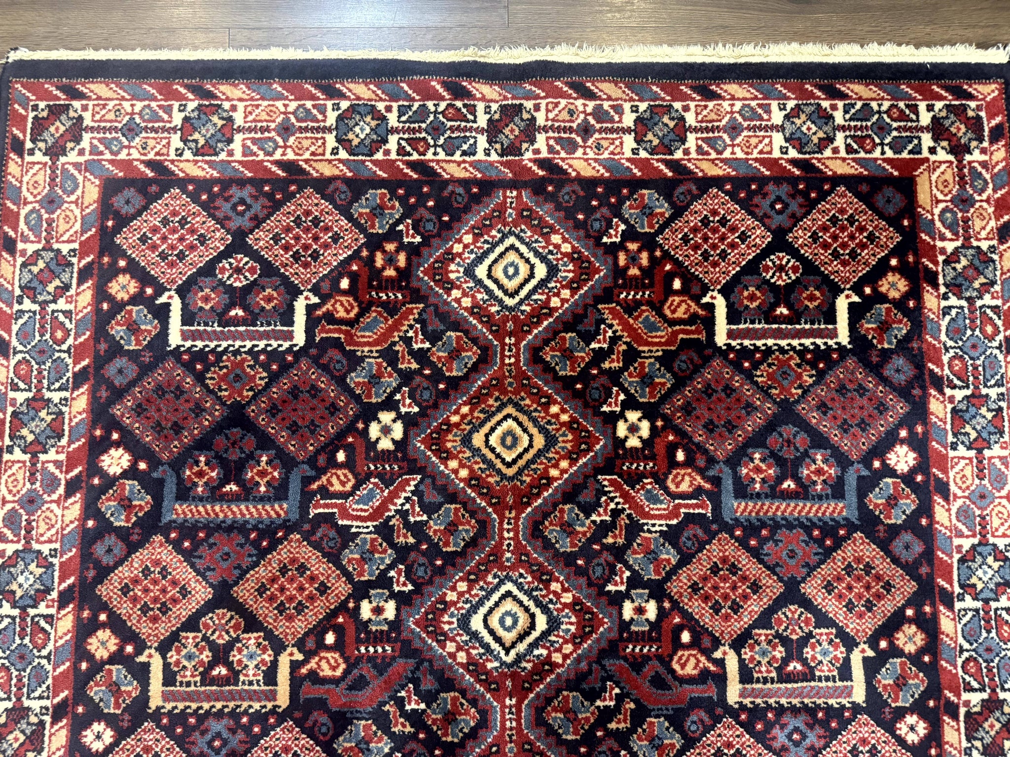 Karastan Rug 5x8, Yuruk Collection #530, Geometric Tribal Wool Pile Vintage Carpet by Jewel Rugs