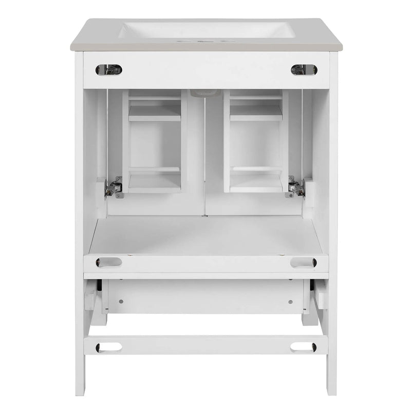 Bathroom Vanity With Integrated Undermount Ceramic Sink, 2 Doors And 1 Drawer, Soft Close Hinges