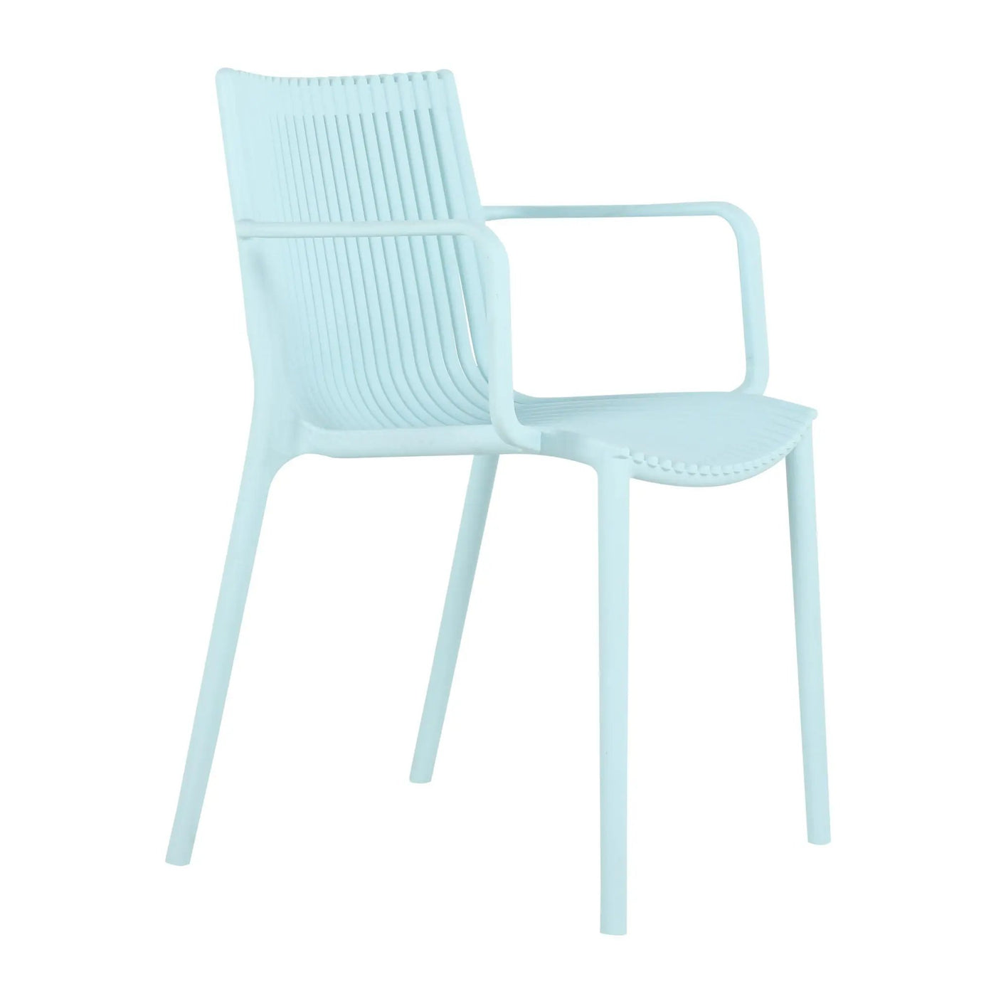 4 Modern Stackable Plastic Armchair Matched With Round Table by Unique Piece Furniture