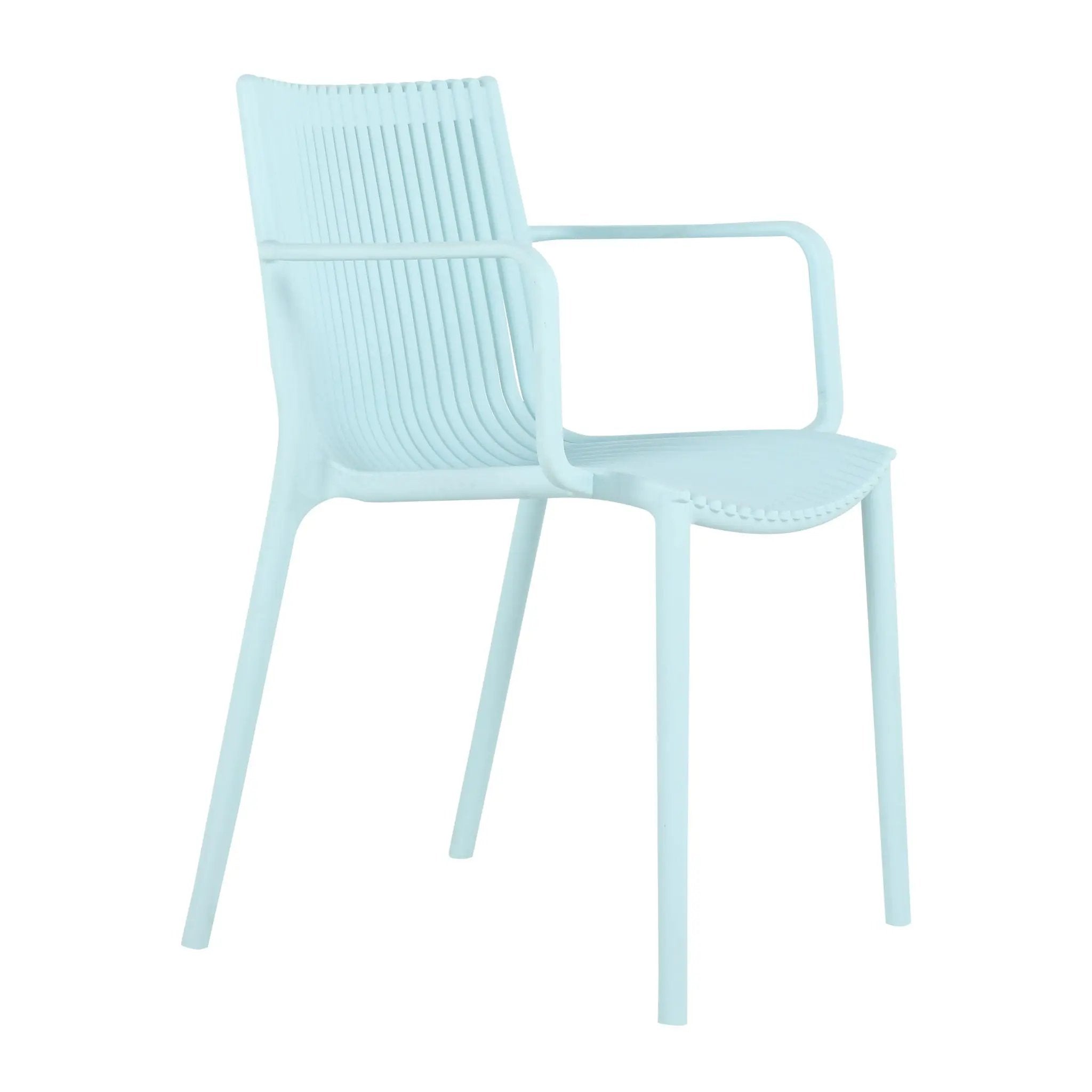 4 Modern Stackable Plastic Armchair Matched With Round Table by Unique Piece Furniture