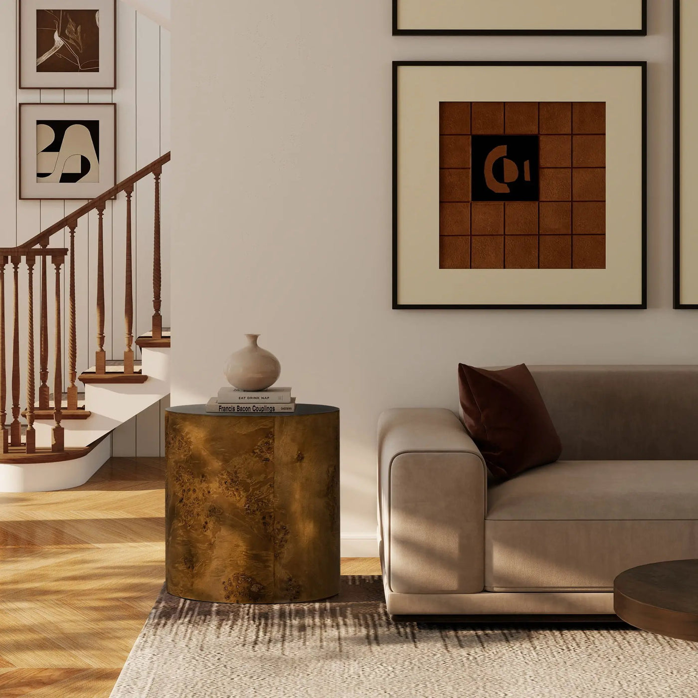 Nebula - Accent Oval Pillar Side Table by Unique Piece Furniture