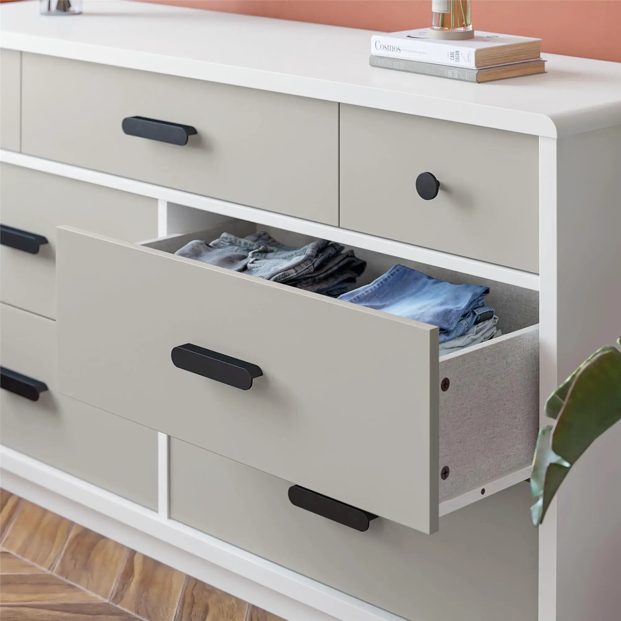 Valencia - 7 Drawer Wide Dresser - Taupe by Unique Piece Furniture