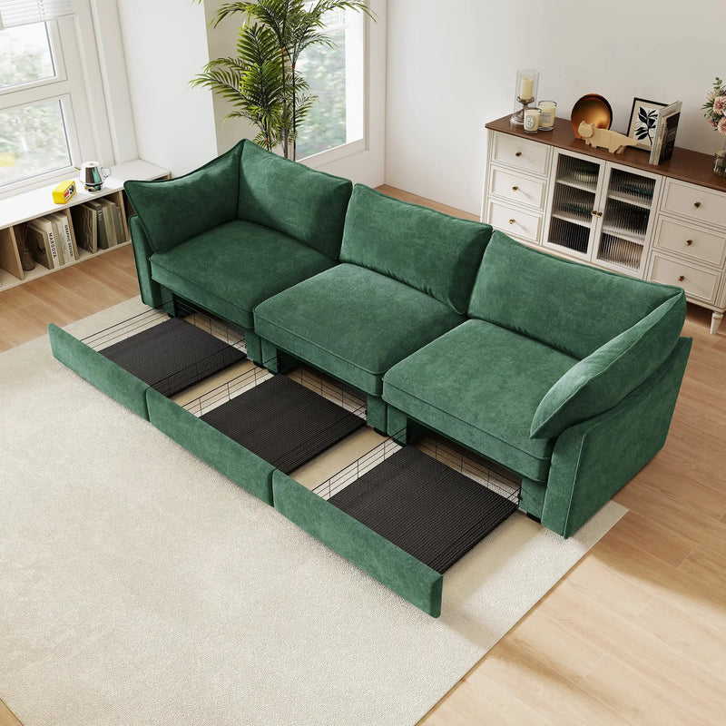 3 Seater Sofa With Storage Pull Out Drawers by HouseOfZazla