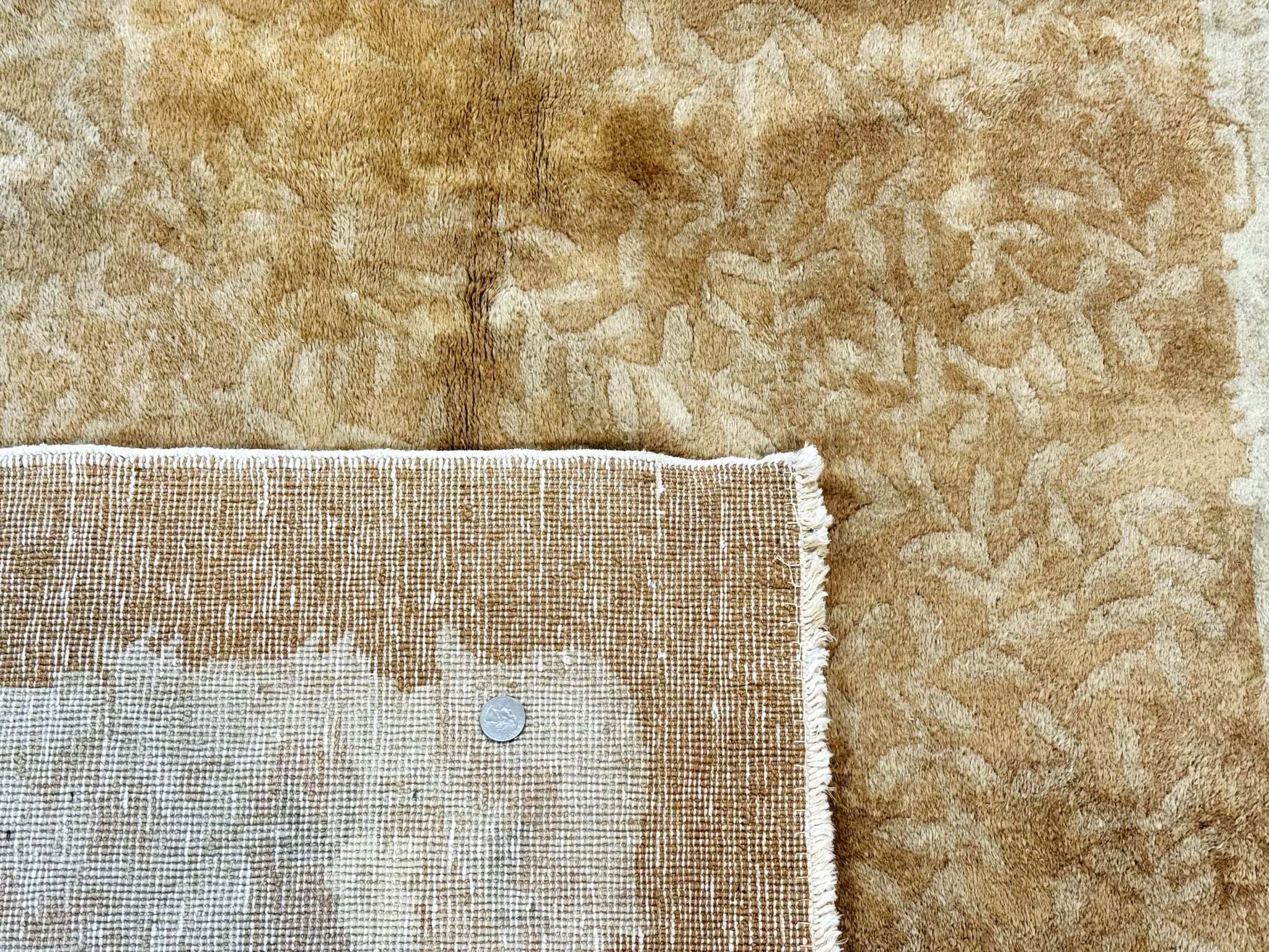 Chinese Peking Rug 5x7, Golden-Tan, Vintage Chinese Wool Carpet by Jewel Rugs