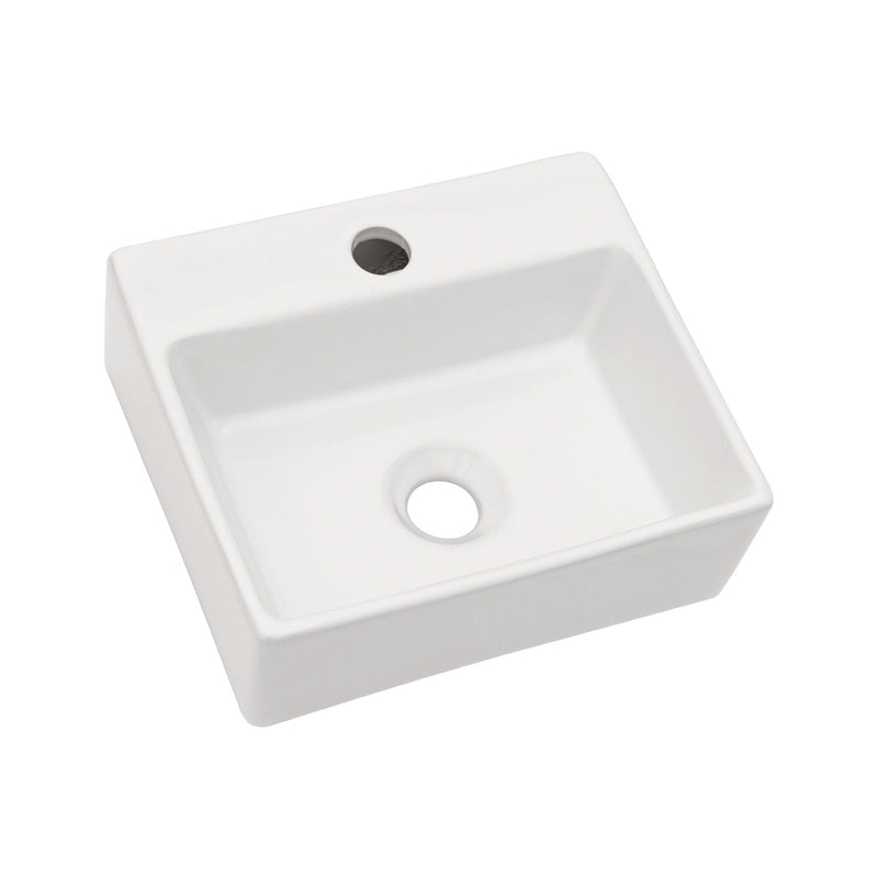 Ceramic Rectangle Wall Mount Bathroom Sink With Single Faucet Hole by HouseOfZazla